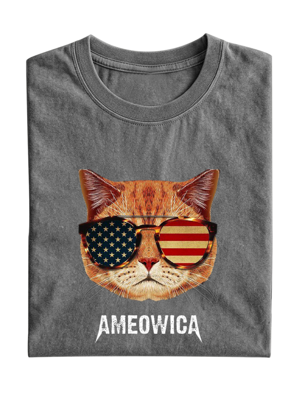 Ameowica Sunglasses Cat Cotton Short-sleeve T-shirt