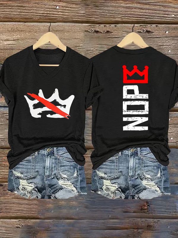 🔥Buy 3 Get 15% Off Women's  Nope, No Kings In America Print T-shirt