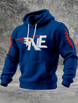 Men’s Football Graphic Plaid Hoodie Sweatshirt