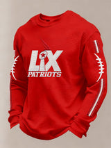 Men’s Football Graphic Waffle Knit Long Sleeve Crewneck T-Shirt