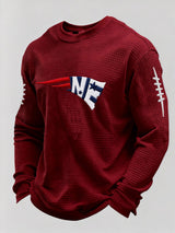Men’s Football Graphic Waffle Knit Long Sleeve Crewneck T-Shirt