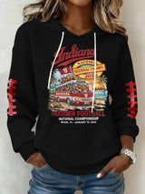 Women's Football Print Hoodie Sweatshirt