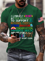 Men's Support National Parks Printed Round Neck T-Shirt