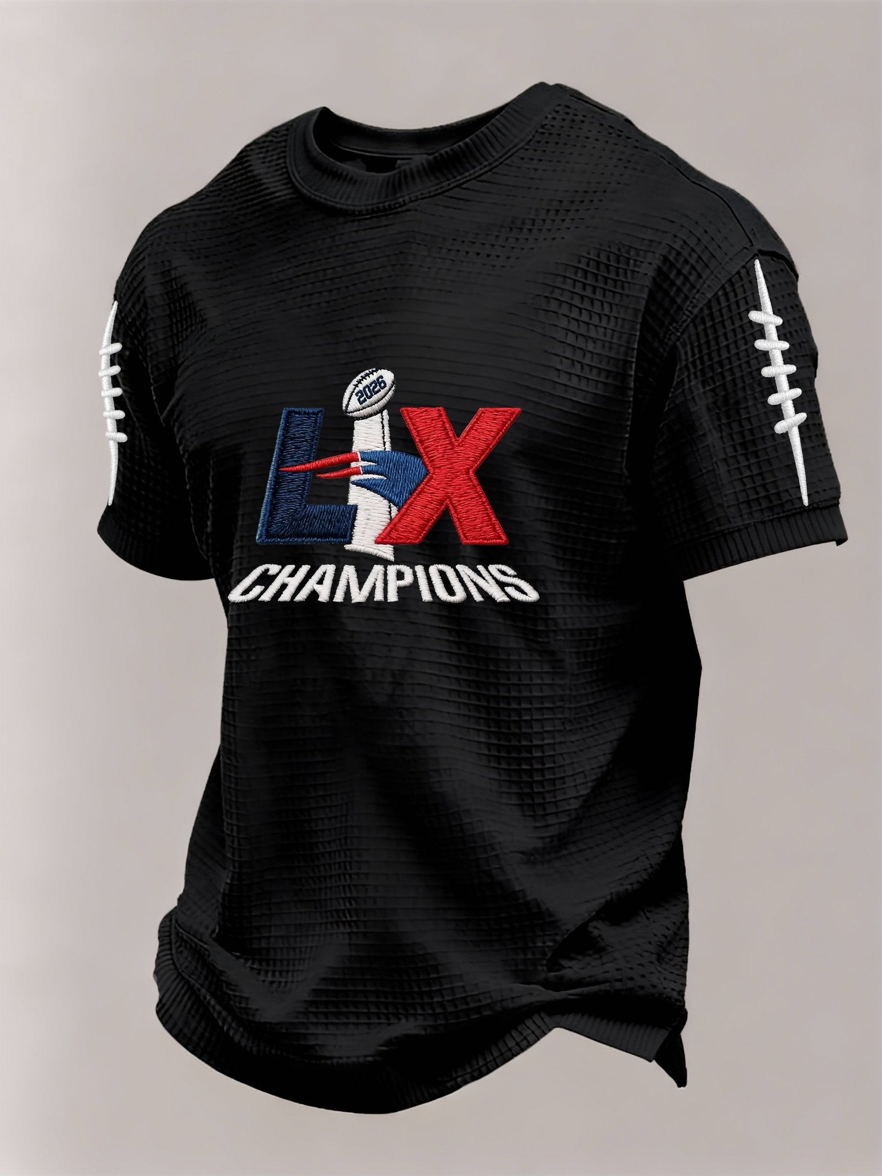 Men’s Football Graphic Waffle Knit Short Sleeve Crewneck T-Shirt