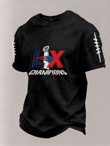 Men’s Football Graphic Waffle Knit Short Sleeve Crewneck T-Shirt