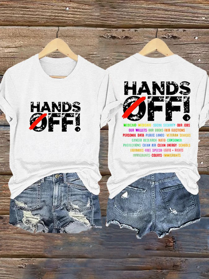 🔥Buy 3 Get 15% Off🔥Women's Hands Off Protest Print Casual T-Shirt