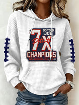 Women's Football Print Hoodie Sweatshirt