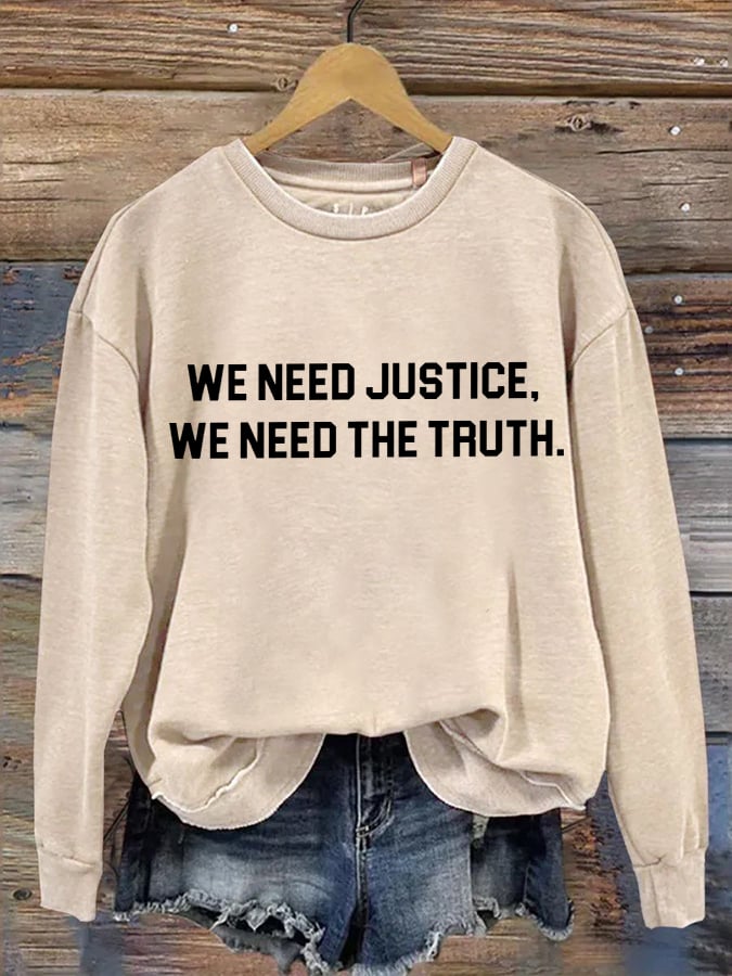 Women's “We Need Justice We Need Truth” Printed Hoodies