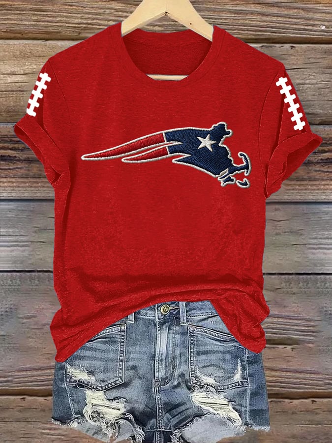 Women's Football Print Casual T-shirt