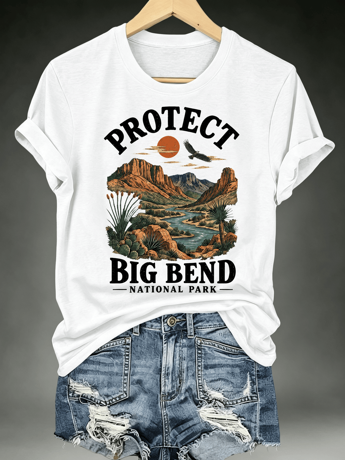 Women's Protect Big Bend National Park, Scenic Desert Landscape T-Shirt