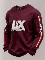 Men’s Football Graphic Waffle Knit Long Sleeve Crewneck T-Shirt