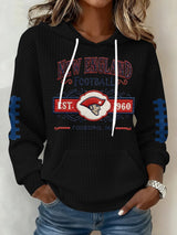 Women's Football Print Hoodie Sweatshirt