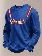 Men’s Football Graphic Waffle Knit Long Sleeve Crewneck T-Shirt