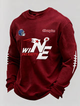 Men’s Football Graphic Waffle Knit Long Sleeve Crewneck T-Shirt