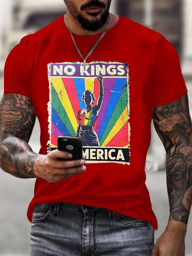 No Kings In America Print  T-shirt