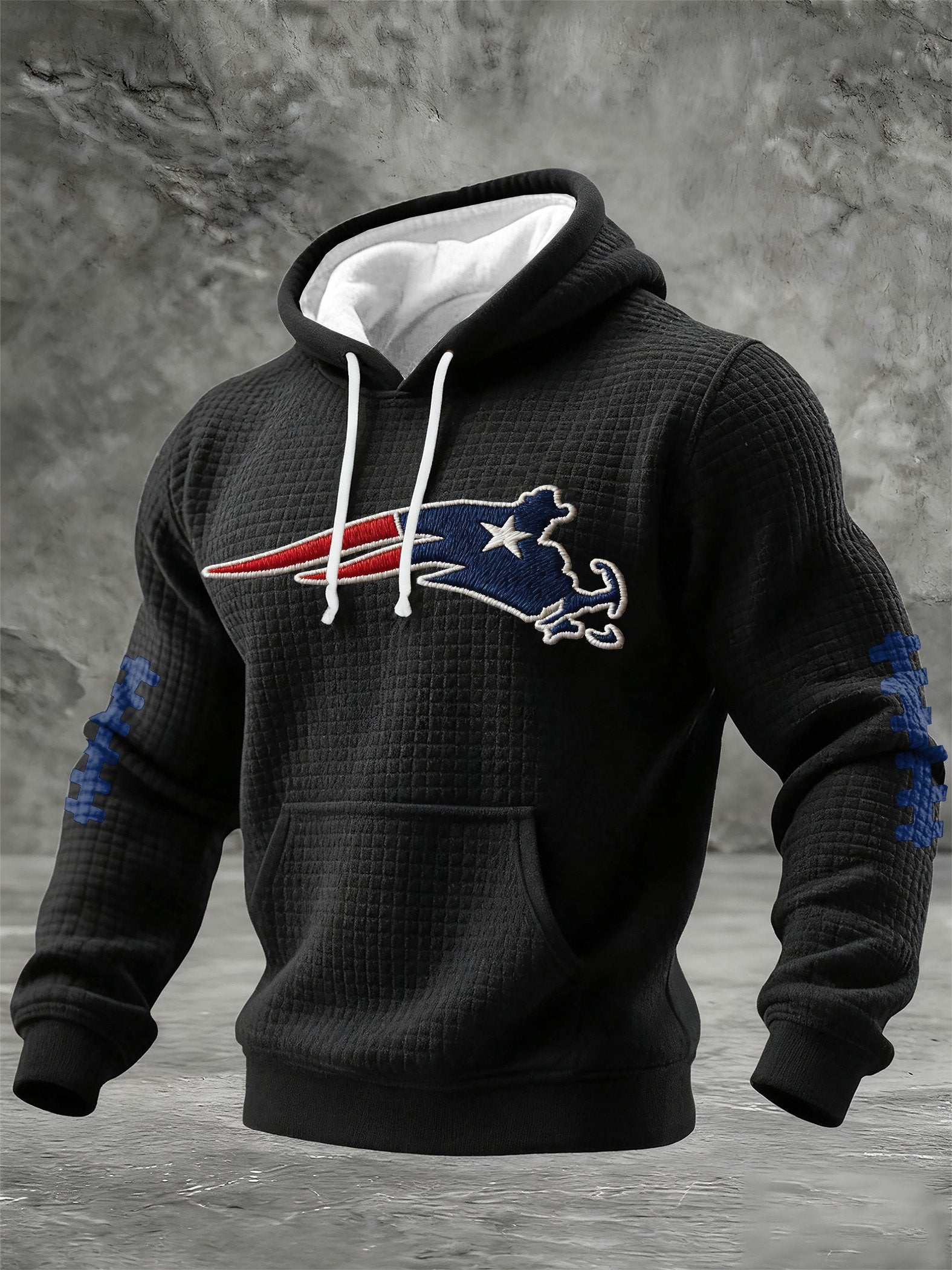 Men's Rugby Print Hooded Sweatshirt