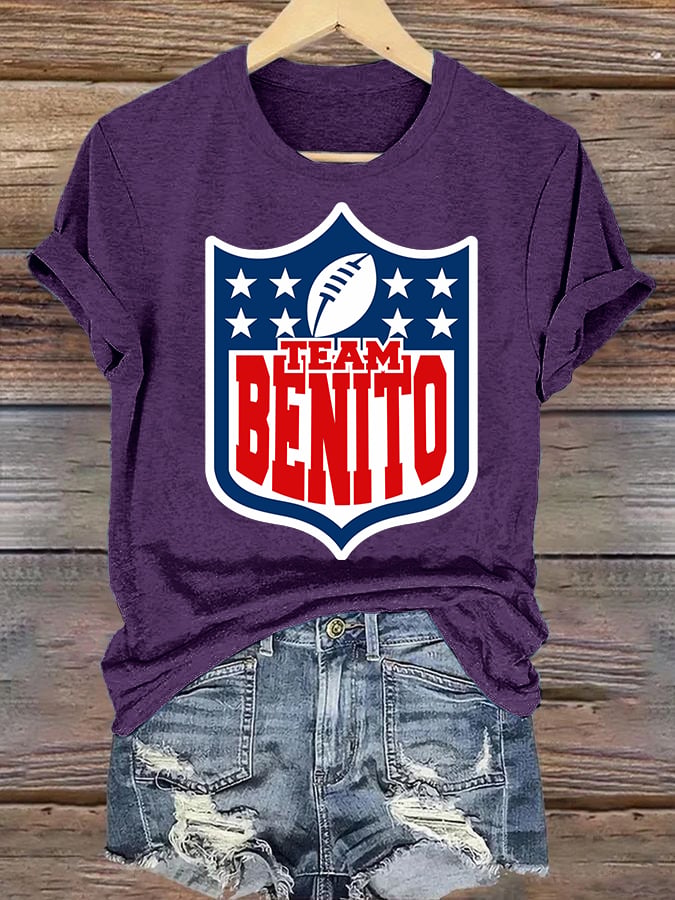 Women's  Team Benito Puerto Rico Print Casual Tee