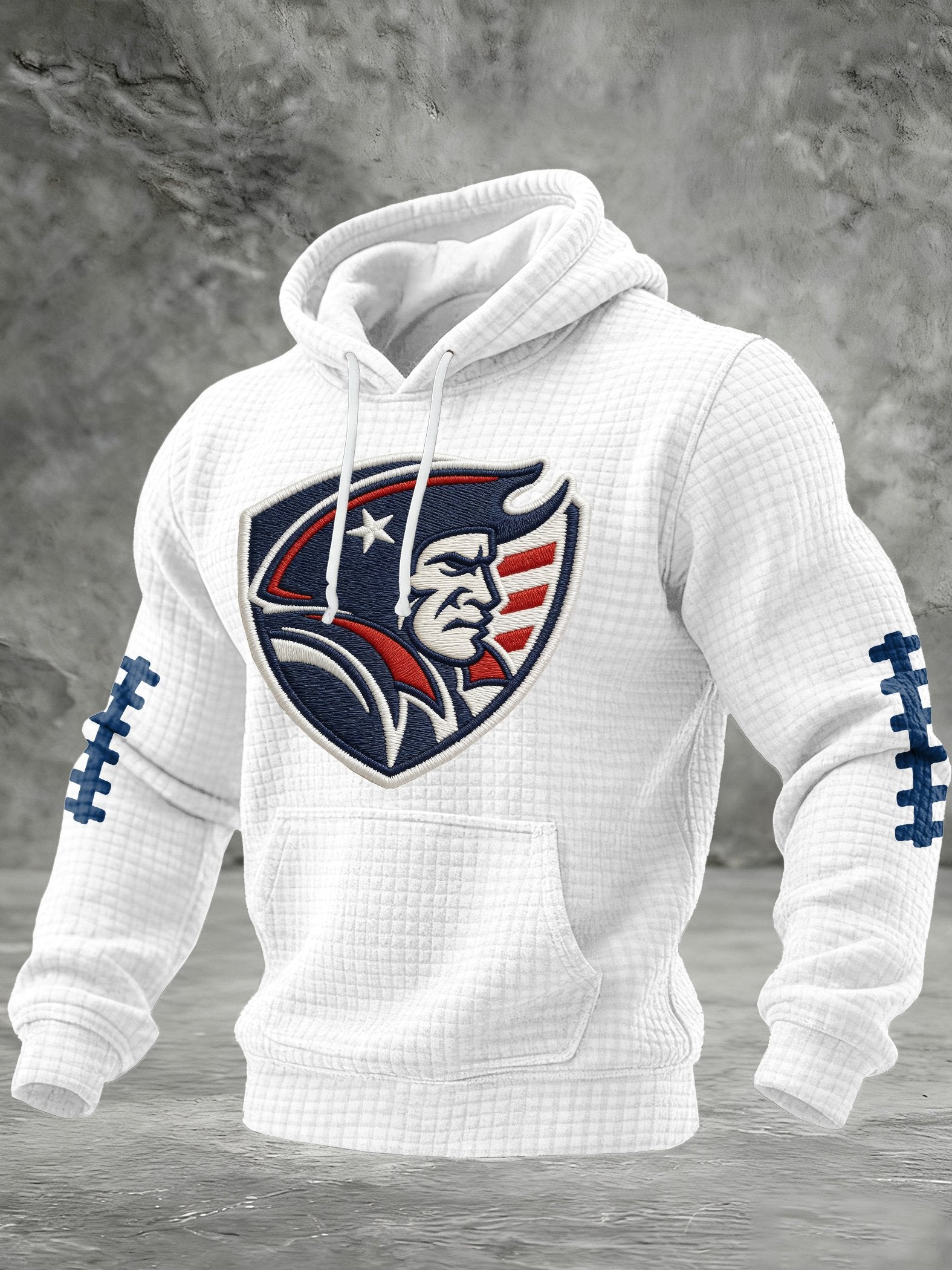 Men's rugby print hooded sweatshirt