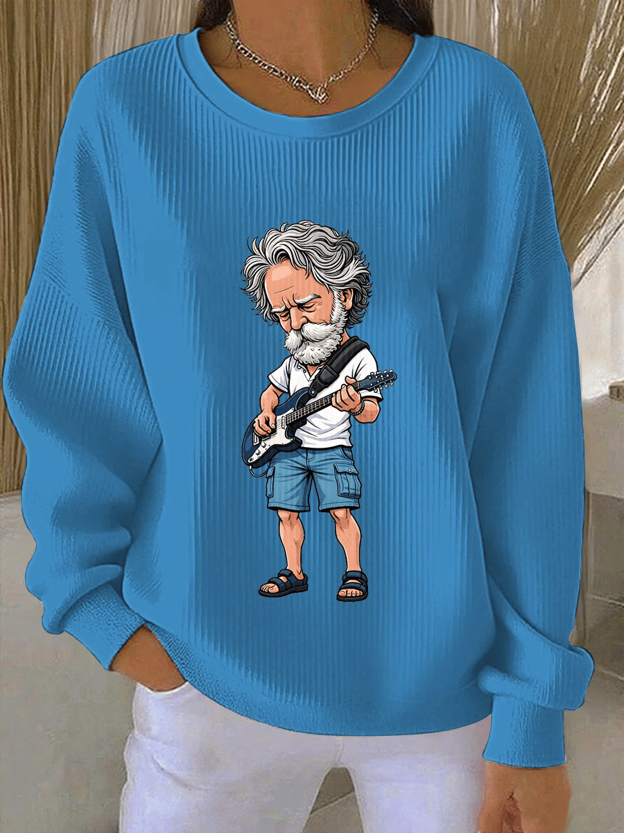 🔥Buy 3 Get 15% Off Women's RIP Bob Weir Ribbed Round-Neck Sweatshirt