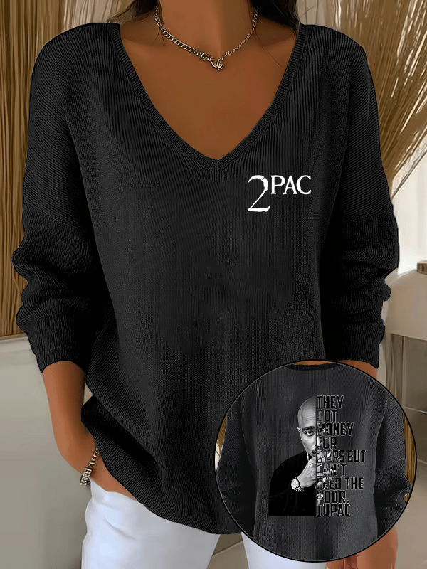 Women's  2Pac Rapper Print  Tops