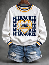 Women's Baseball Print Sweatshirt
