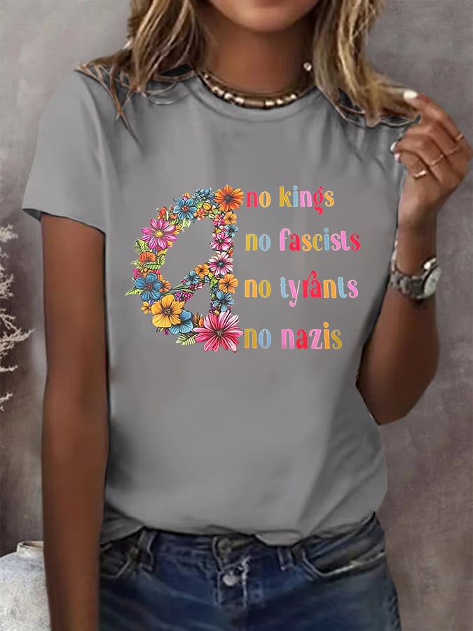 Women's Fashion Casual FDT Reject King Tiger Print  T-shirt
