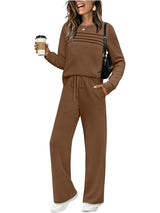 New Arrival 🔥Women's Crew Neck Top & Drawstring Pants Set