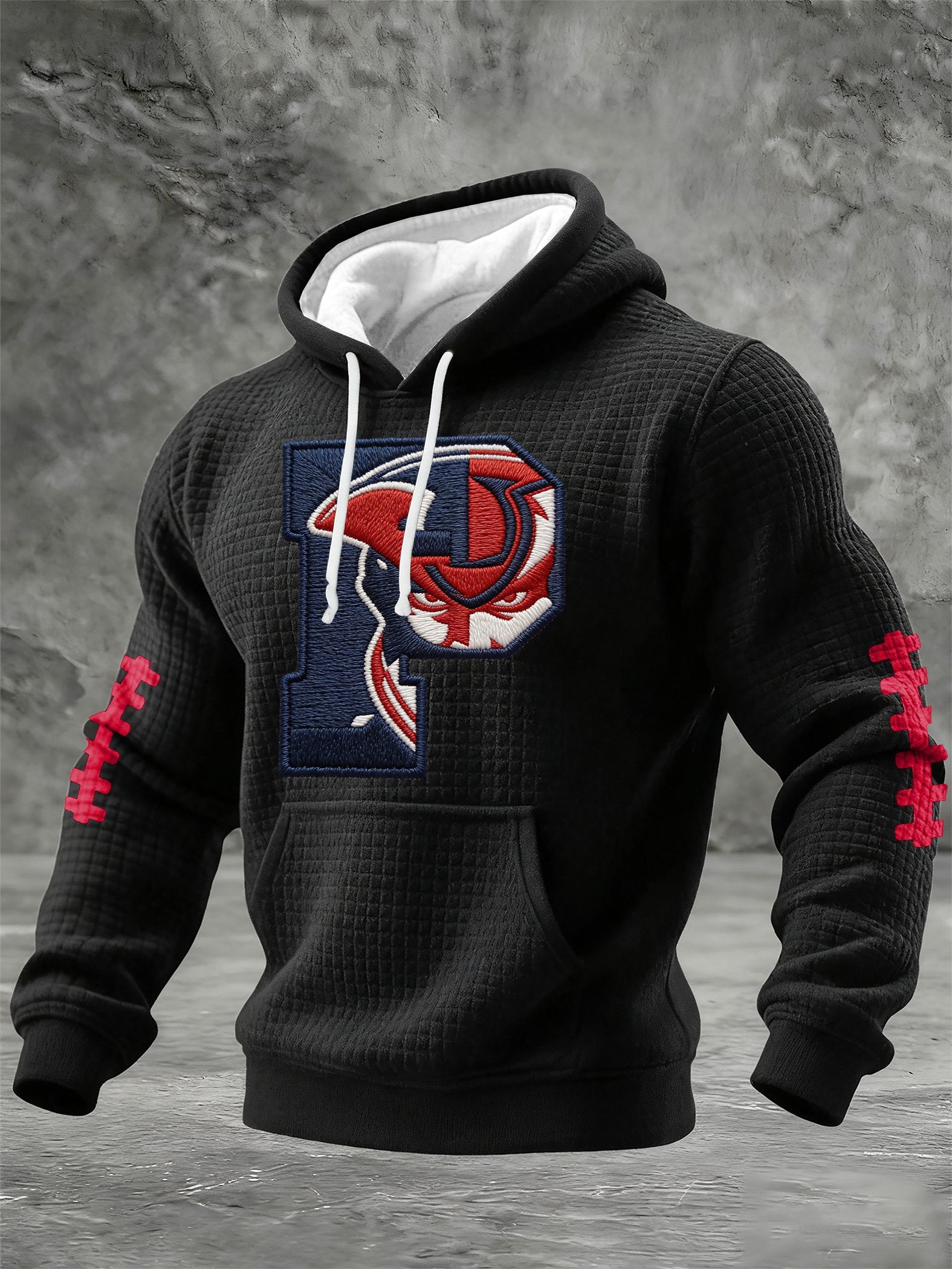 Men's Rugby Print Hooded Sweatshirt
