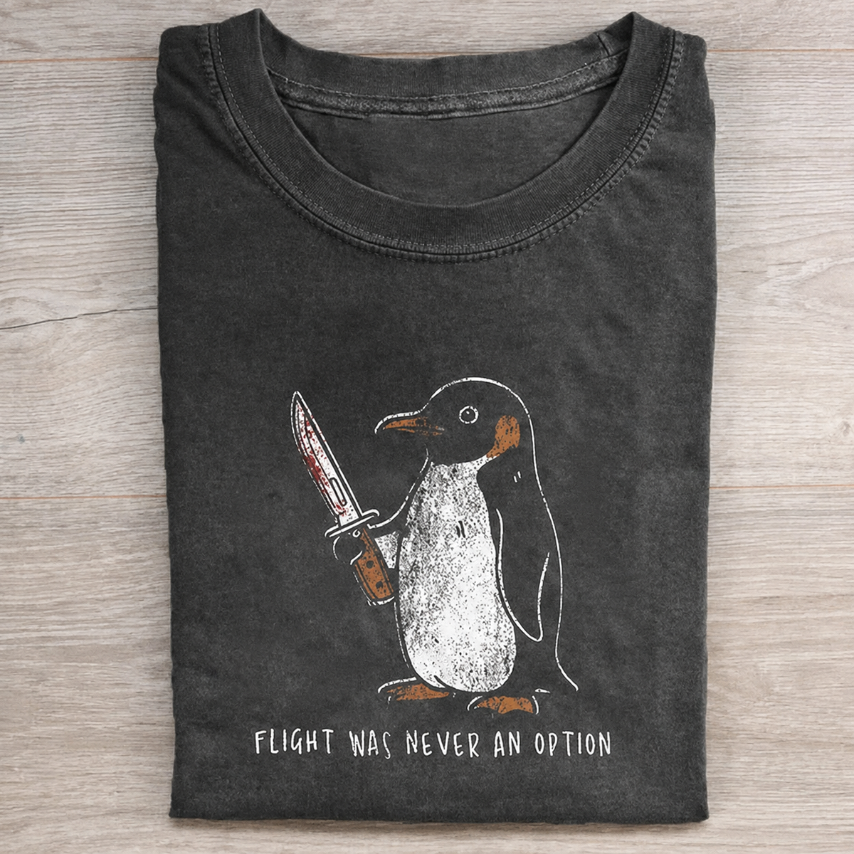 Bloody Dagger Penguin Slogan Tee