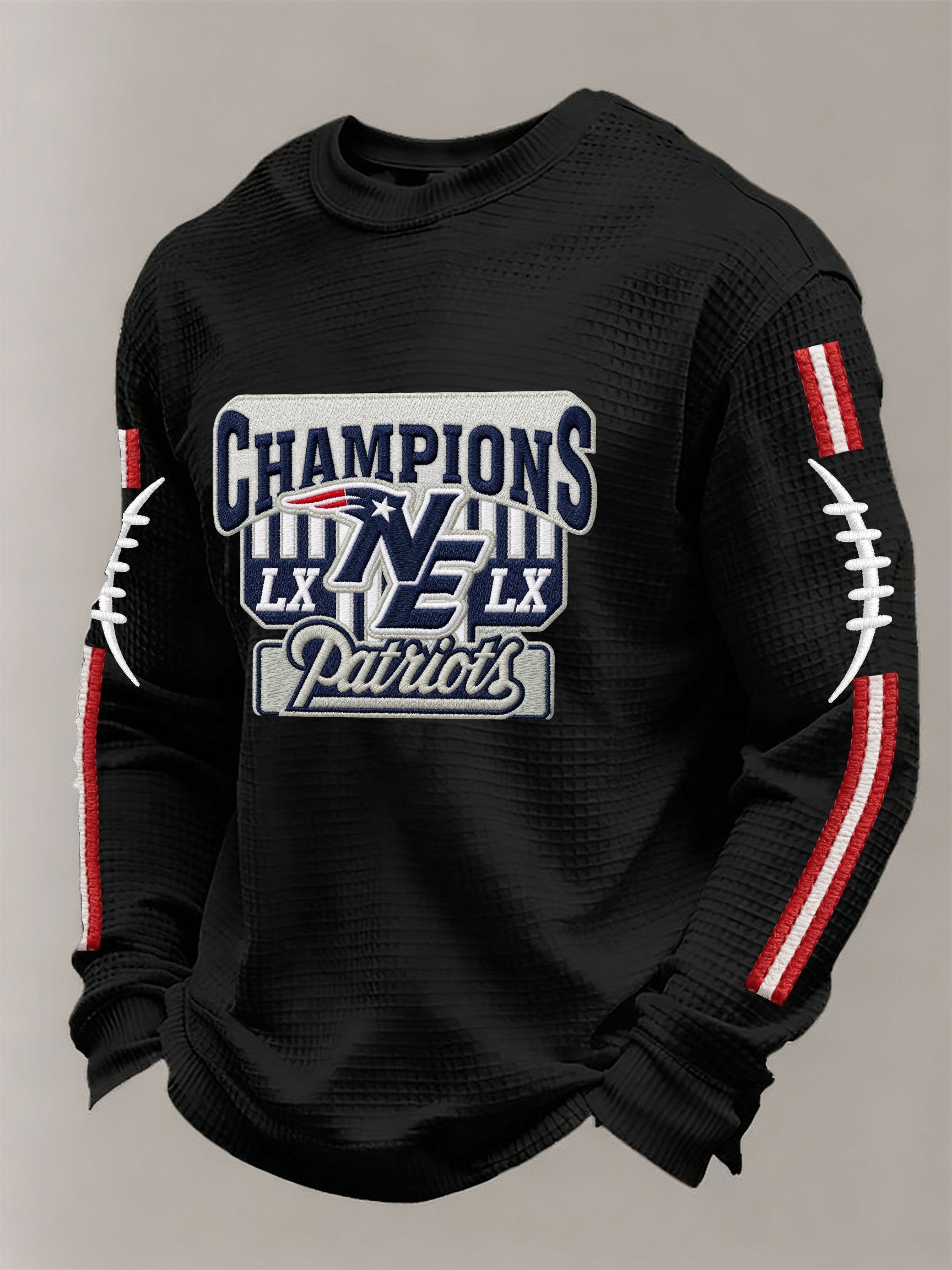 Men’s Football Graphic Waffle Knit Long Sleeve Crewneck T-Shirt