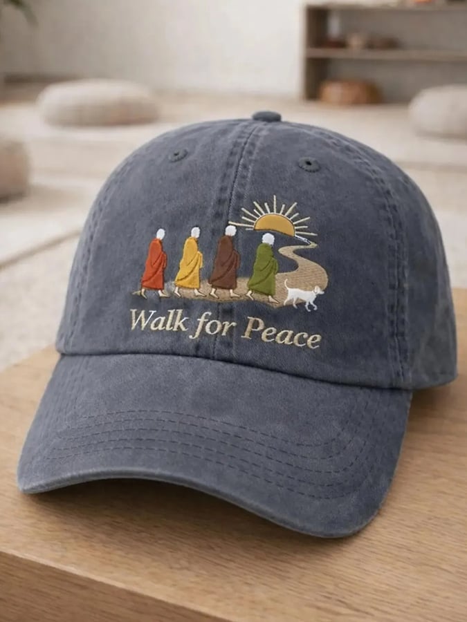 Walk For Peace Printed Casual Hat