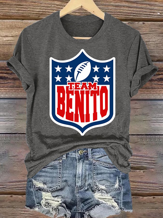 Women's  Team Benito Puerto Rico Print Casual Tee
