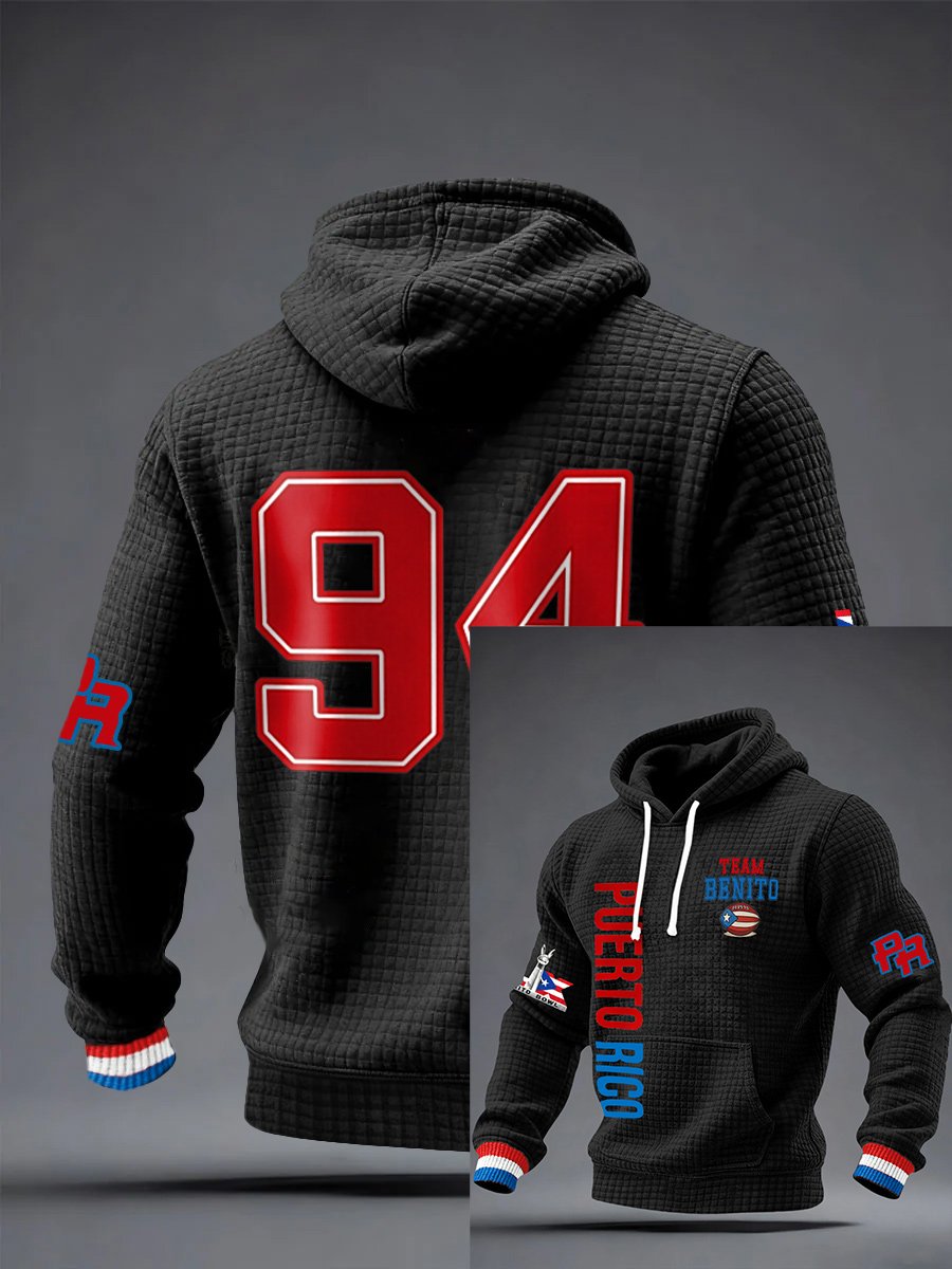 Men's  Puerto Rican Rapper Print Hoodie