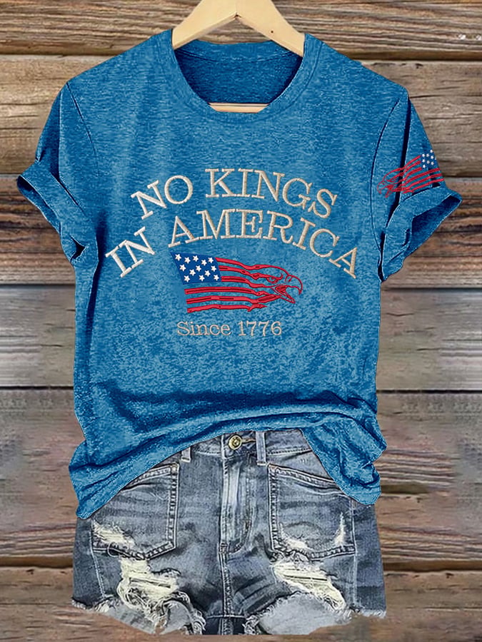 🔥Buy 3 Get 15% Off🔥Retro No Kings In America Since 1776 Print T-Shirt