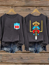 Women's Bunny Football Music Lover  Print Casual Sweatshirt