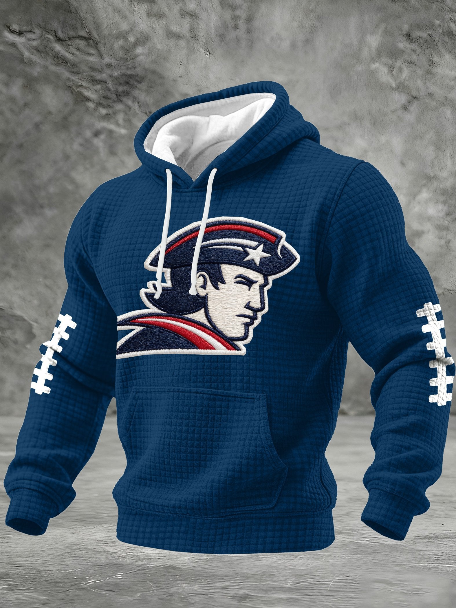 Men's rugby print hooded sweatshirt