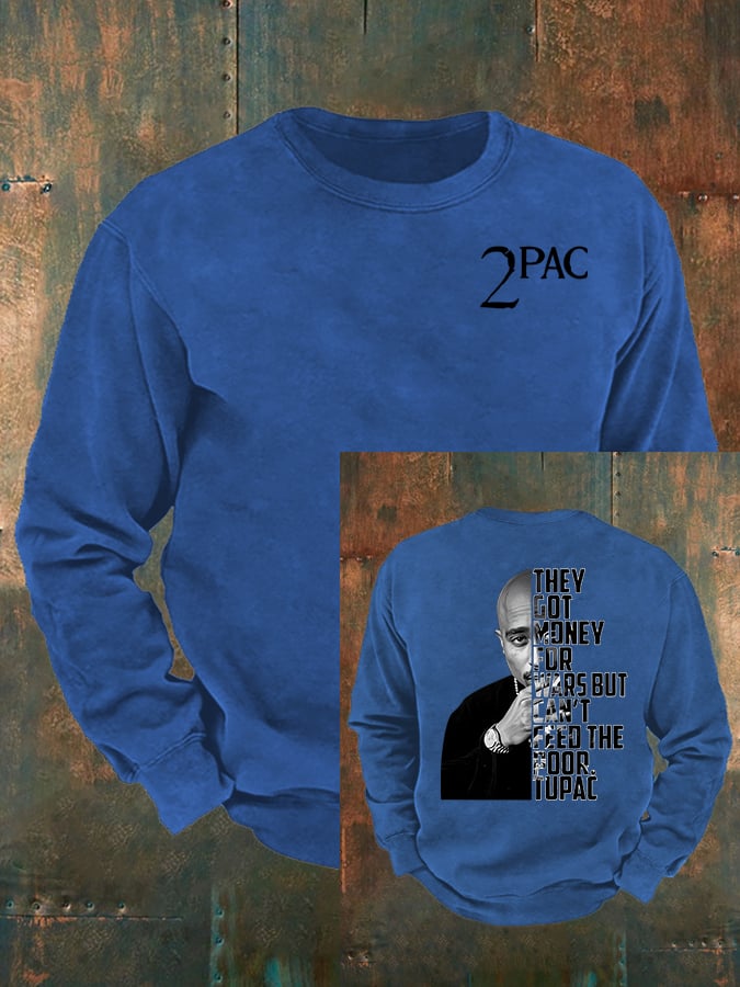 Men's 2Pac Rapper Print  Sweatshirt