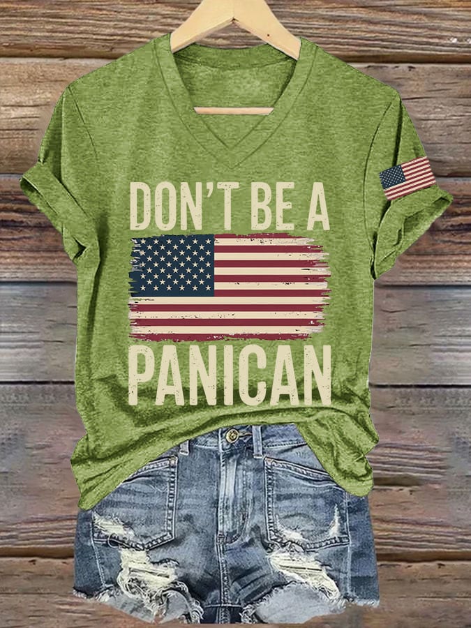 🔥Buy 3 Get 15% Off🔥Women's Don't Be A Panican Printed V Neck T-shirt