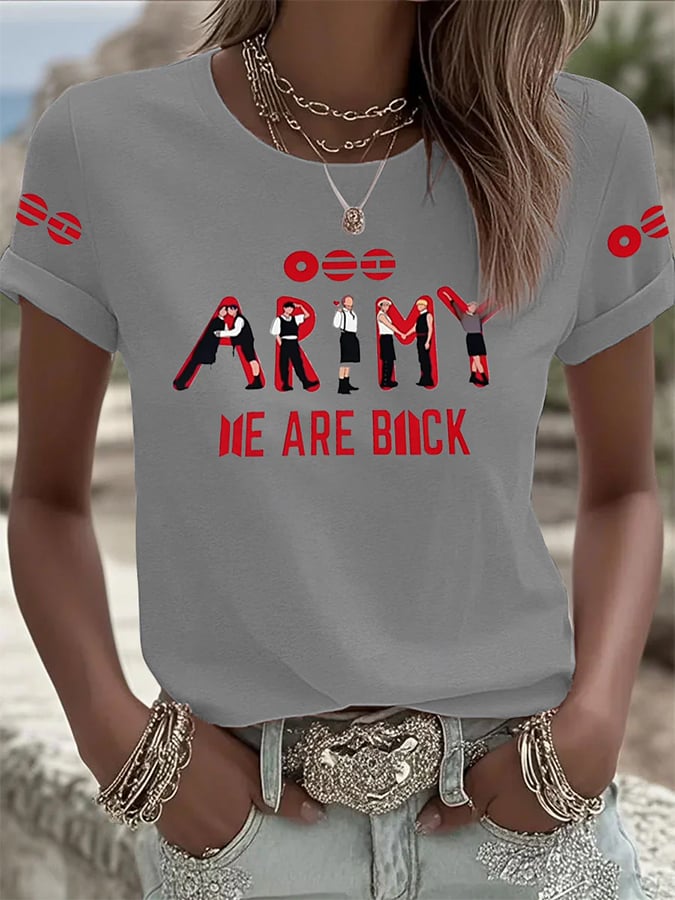 Women's BTS Fan Print Short-Sleeve T-Shirt