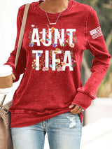 Retro Aunt Tifa Print Sweatshirt