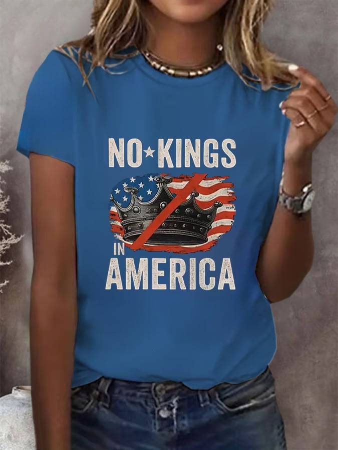 No Kings In America Print  T-shirt
