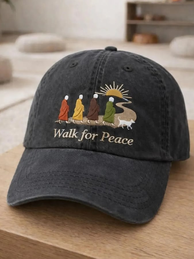 Walk For Peace Printed Casual Hat