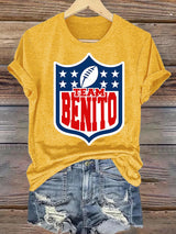 Women's  Team Benito Puerto Rico Print Casual Tee