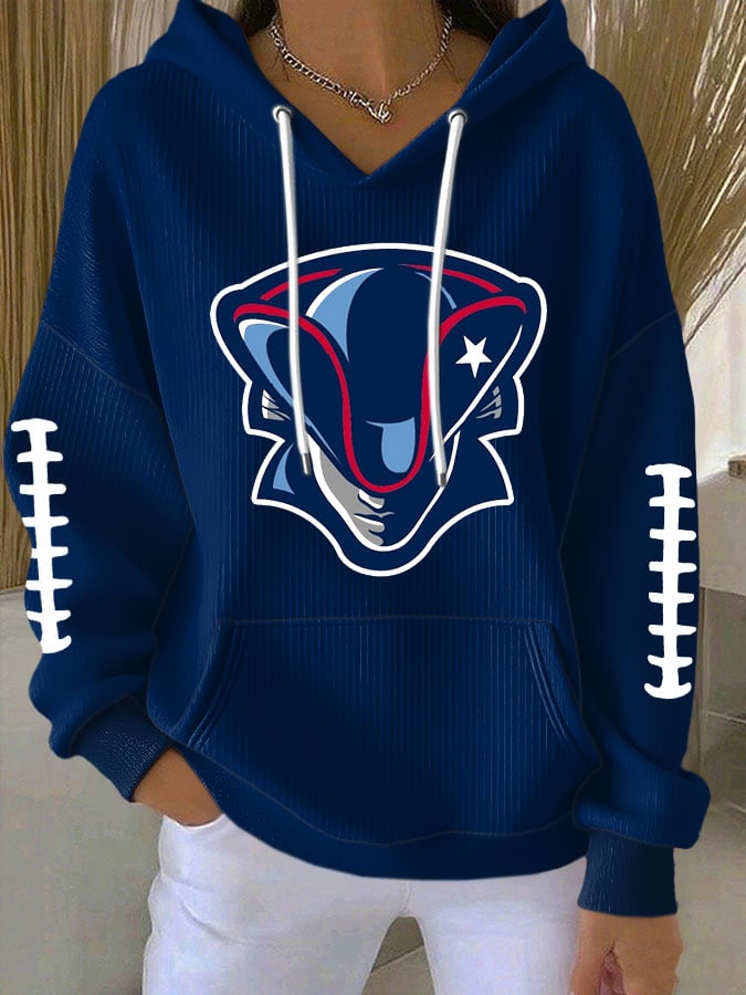 Women's Football Print Casual Hoodie