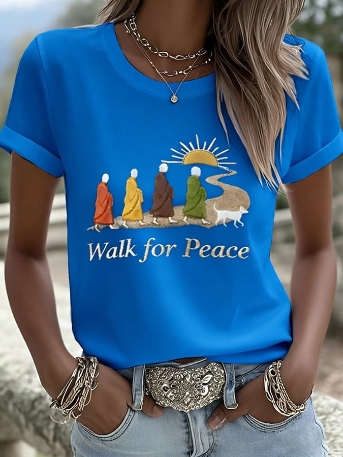 Women's Walk For Peace  Art  Print T-Shirt