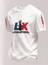 Men’s Football Graphic Waffle Knit Short Sleeve Crewneck T-Shirt