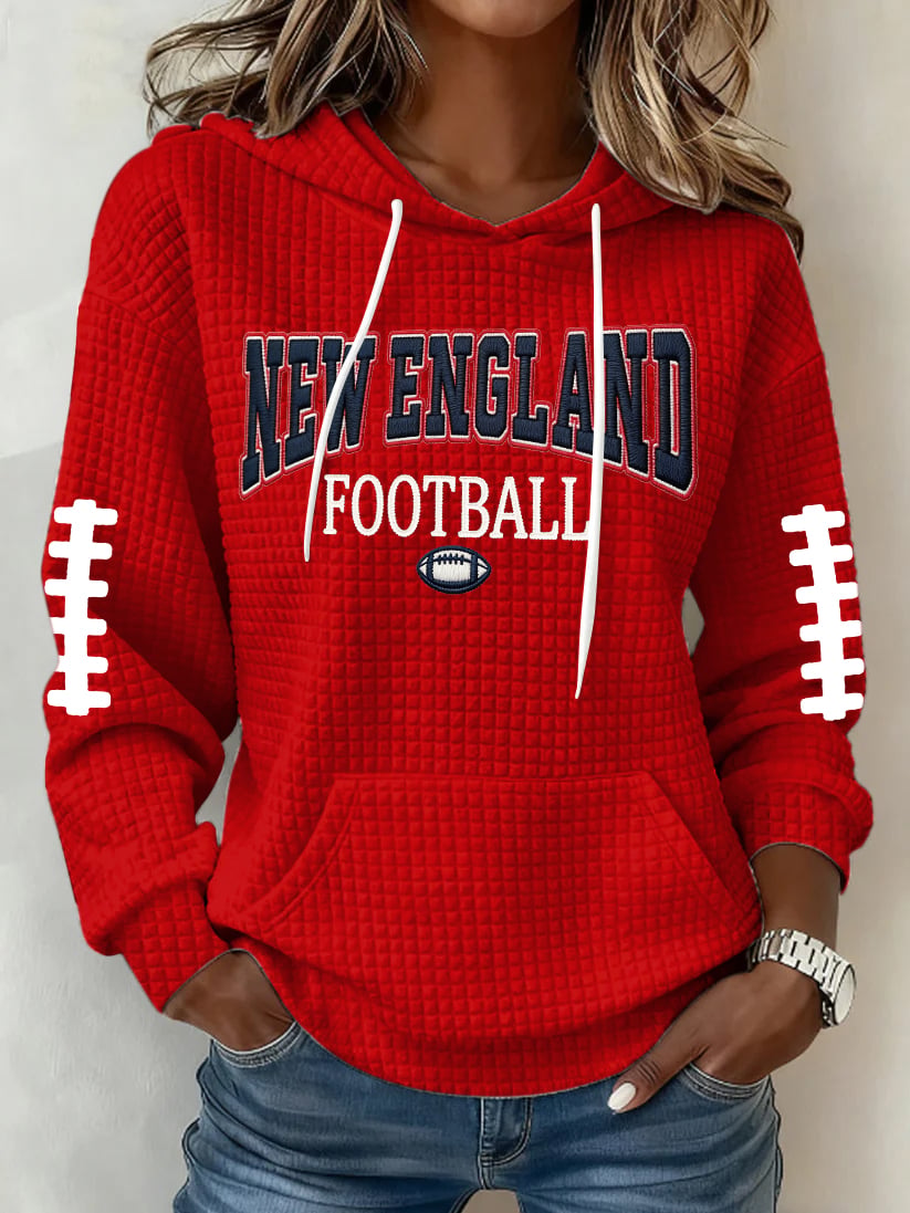 Women's Football Print Hoodie Sweatshirt