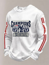 Men’s Football Graphic Waffle Knit Long Sleeve Crewneck T-Shirt