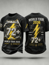 Men's Short-Sleeve T-Shirt with Music Tour Print