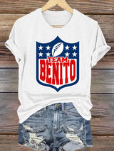 Women's  Team Benito Puerto Rico Print Casual Tee